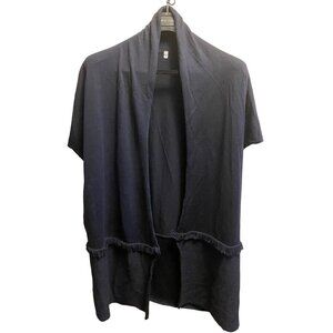 Fuzzi Women Black Open front long Sweater Sz 42